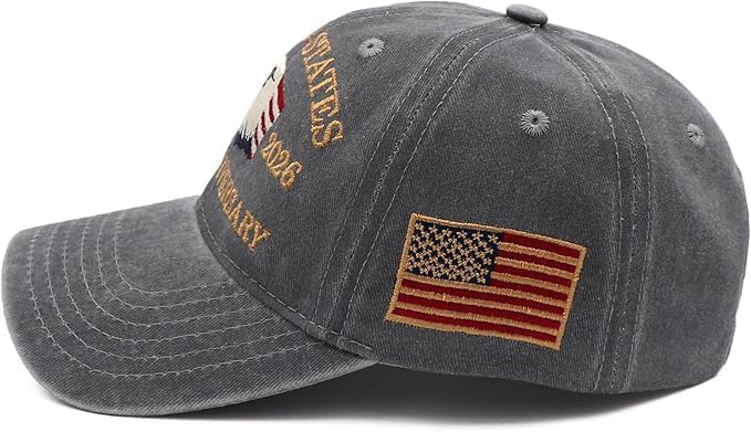 Efdaf Store USA 250th Anniversary Hat, Adjustable 250th Anniversary Printed Patriotic Baseball Caps, Tribute Retro Washed Hat - Image 3